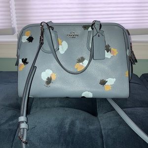 Coach flora blue satchel with cross body strap